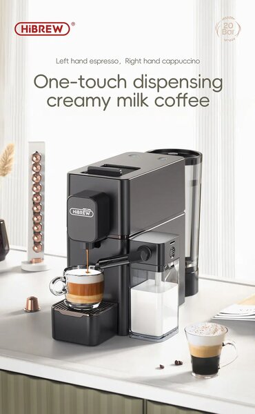 Кафемашина за еспресо HiBrew H15, черна