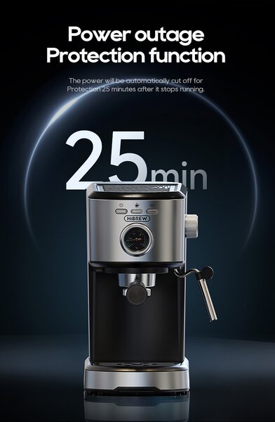 Кафемашина за еспресо HiBrew H5A, черна