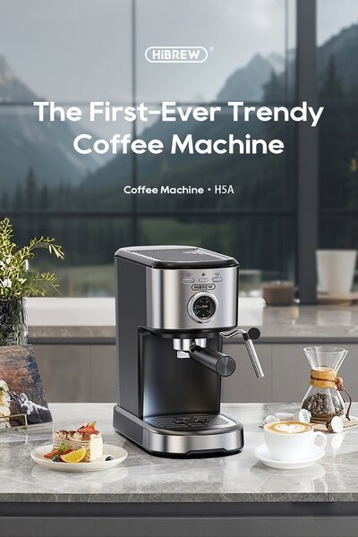 Кафемашина за еспресо HiBrew H5A, черна