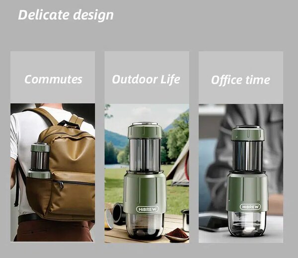 Преносима кафемашина HiBrew H4D, 2 в 1, зелена