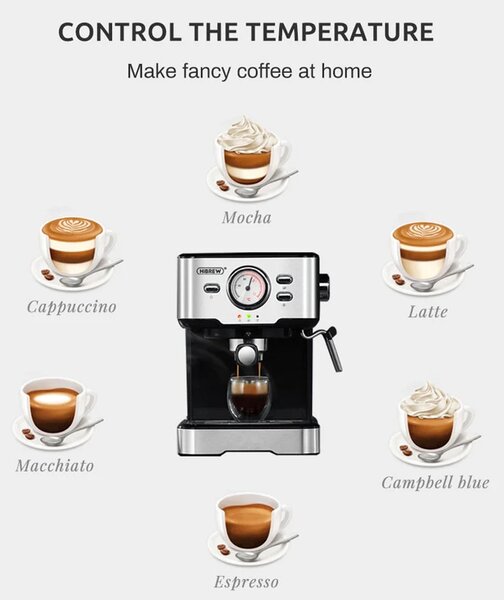 Кафемашина HiBREW H5, 20 бара, резервоар за вода 1.5Л