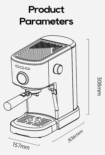 Кафемашина за еспресо HiBrew H5A, черна