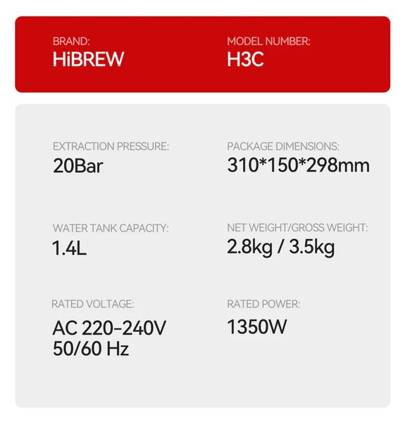 Мултикапсулна кафемашина HiBREW H3C, 3 в 1, черна