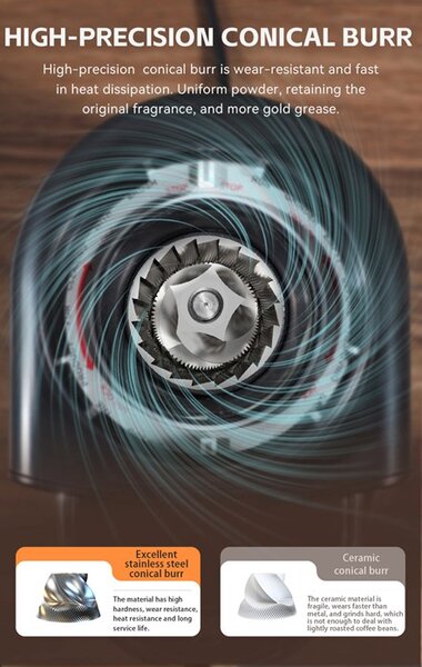 Електрическа кафемелачка с 31 степени на смилане HiBREW Grinder G3