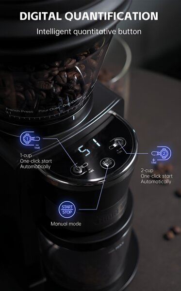 Електрическа кафемелачка с 31 степени на смилане HiBREW Grinder G3