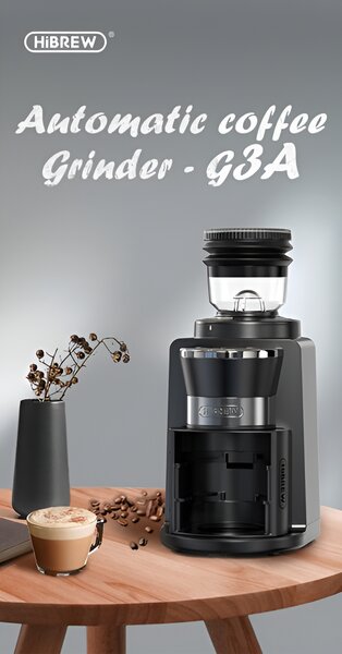 Електрическа кафемелачка с 34 степени на смилане HiBREW Grinder G3A, черна