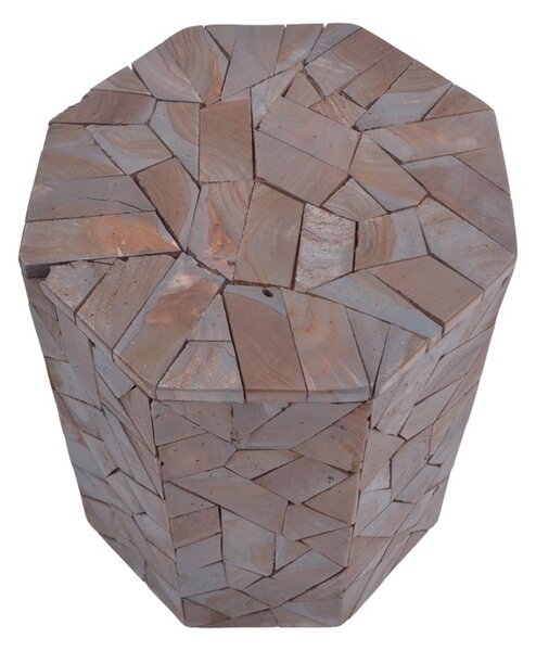 Табуретка Sity от масивна дървесина Suaro в измито сиво 32x32x40 cm