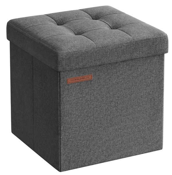 Скрин за съхранение с османи Songmics Grey 30x30x30 cm