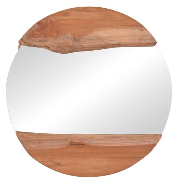 Огледало от тиково дърво Alkmen в естествен цвят 60x60x4 cm