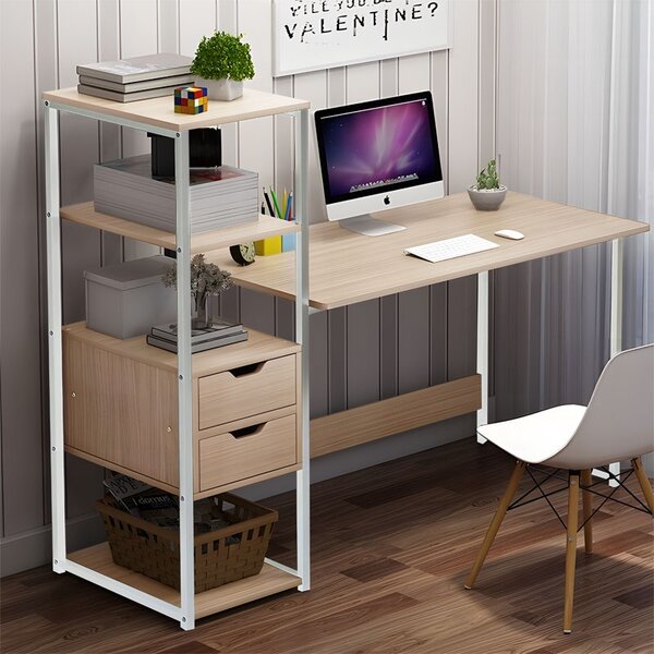 Бюро с етажерка за книги Zayn ΙΙ Pako World Natural 107x40x110 cm