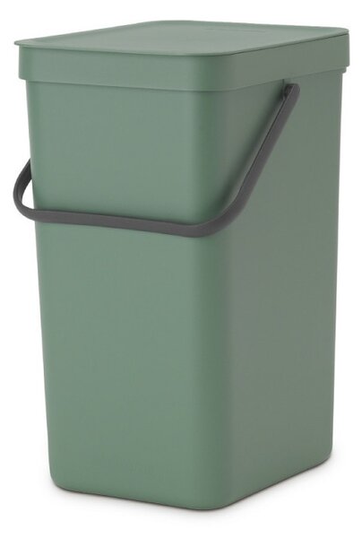 Кош за разделно събиране на боклук Brabantia Sort&Go 1003235, 16 л, Дръжка, Възможност за стенен монтаж, Тъмнозелен