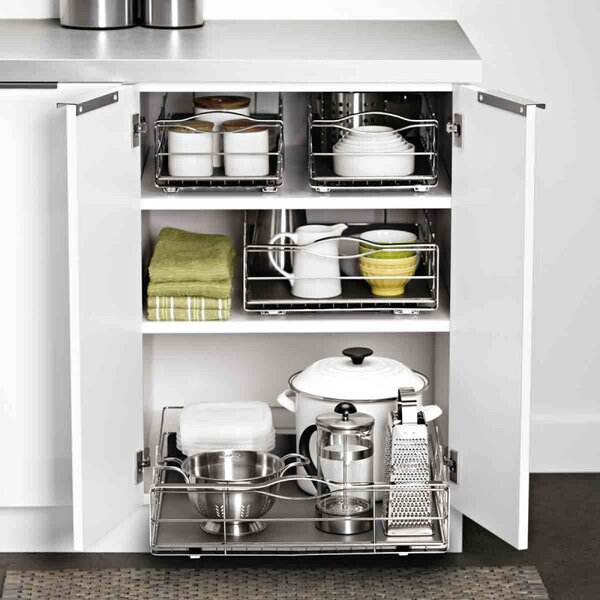 Плъзгащ се органайзер за шкаф Simplehuman KT1118, До 9 кг, 22.8x50.8x15.2 см, Инокс