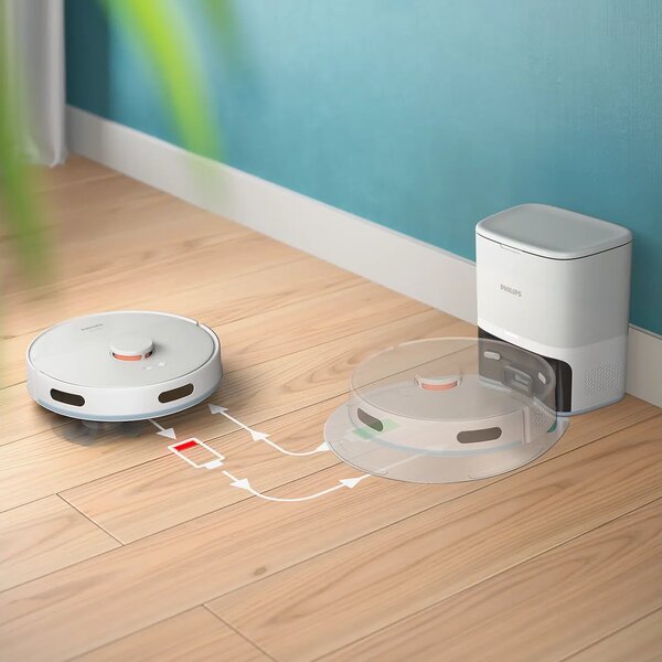 Прахосмукачка робот Philips HomeRun 2000 Series XU2100/20, бяла