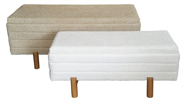 Комплект от 2 табуретки с място за съхранение Cindy Pako World Beige 110x50x49 cm