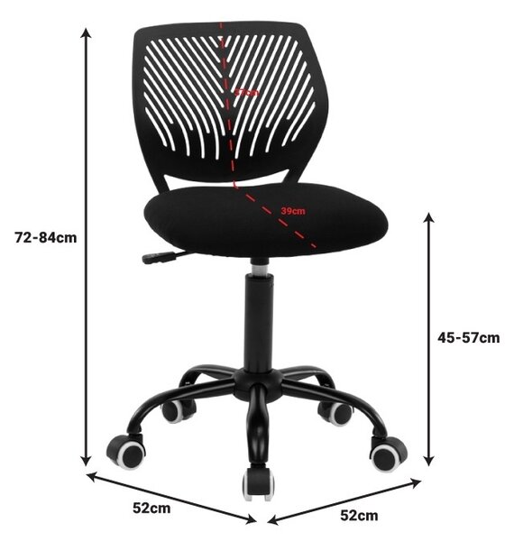 Детски стол за бюро Kador Pako World Black 52x52x72-94 cm