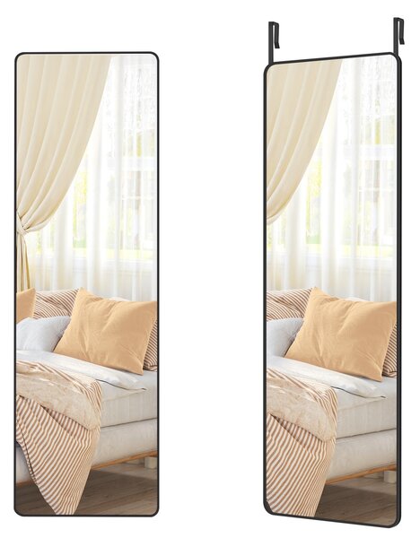Подово огледало Черно Songmics 120x40x1,3 cm