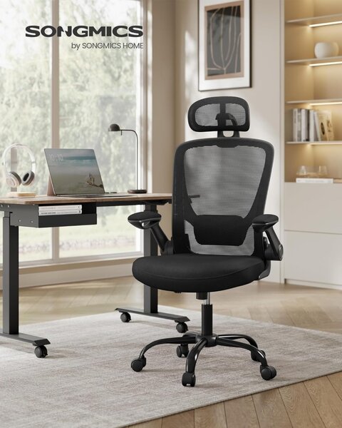 Офис стол черен Songmics 62x62.4x120.4 cm
