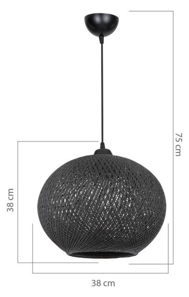 Единичен полилей PWL-1112, E27, черен, 38x75 cm