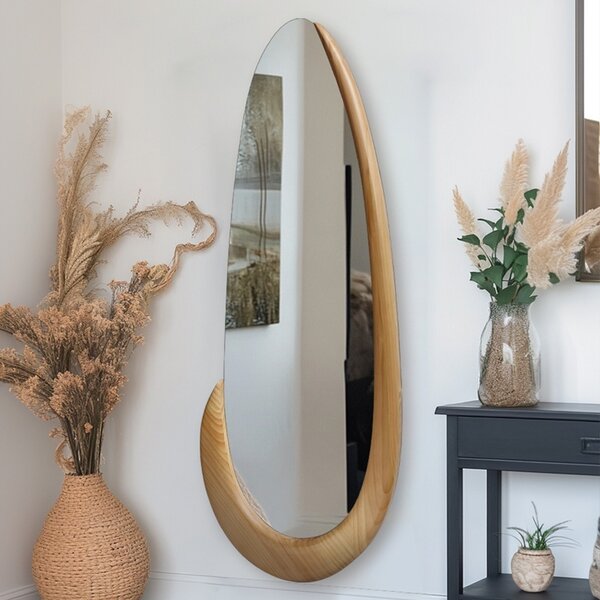 Овално огледало, Marly, Pako World, естествен цвят, 50x4x127 см