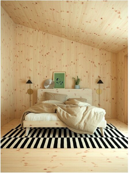 Двойно легло от борова дървесина с решетка 180x200 cm Retreat - Karup Design