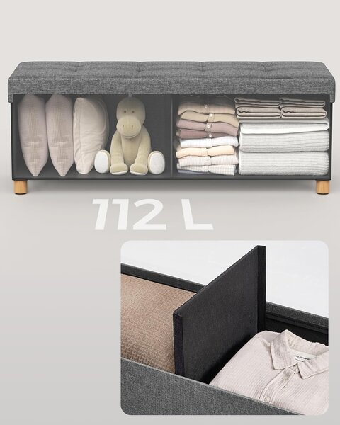 Скрин за съхранение Сив Songmics 38 x 110 x 40 см