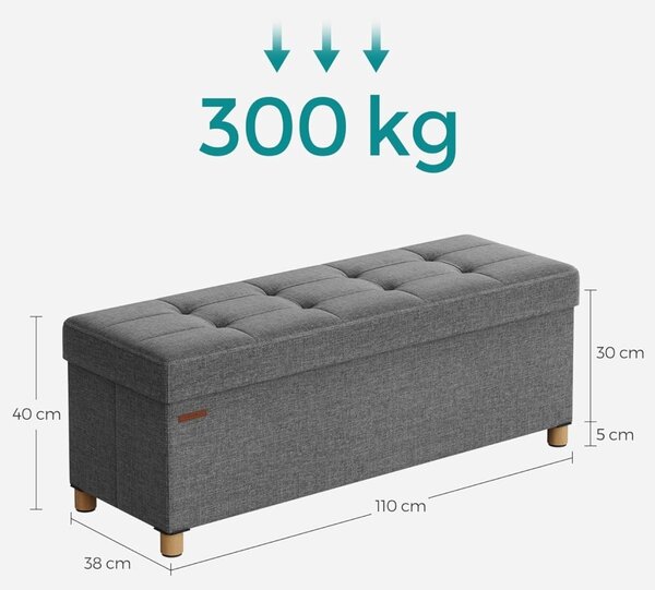 Скрин за съхранение Сив Songmics 38 x 110 x 40 см