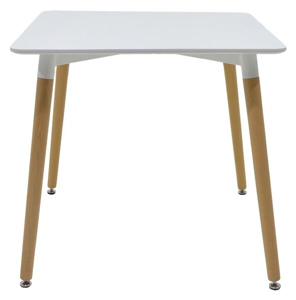 Маса Natali MDF MDF бял плот естествени крака 80x80x73 cm