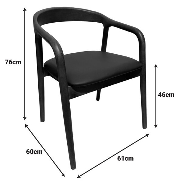 Стол с подлакътници Hogie Natural 61x60x76 cm