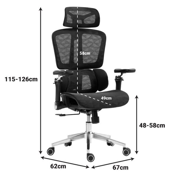 Офис стол Jeffer Black 67x62x125 cm