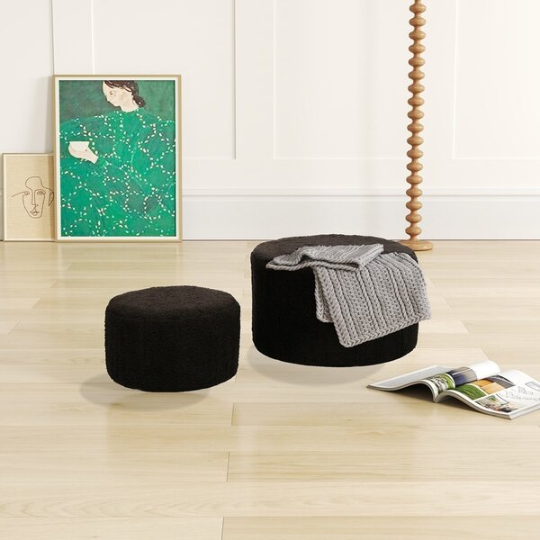 Комплект от 2 табуретки 2 бр Gabello boucle Black 44x44x26,5 cm