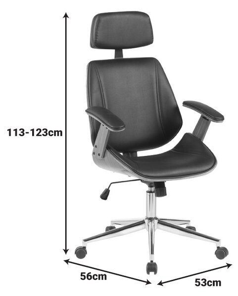 Офис стол Fetseno Black 53x56x123,5 cm