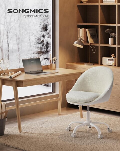 Songmics Работен стол Cappuccino boucle 56x60x93.3 cm (копие 1)