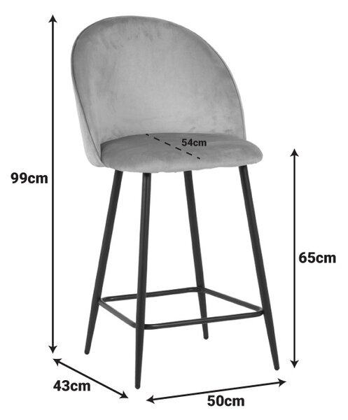 Бар стол Perch Anthracite 50x43x99 cm