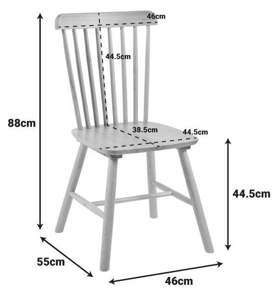Bristol Chair Black 45x51x86 cm