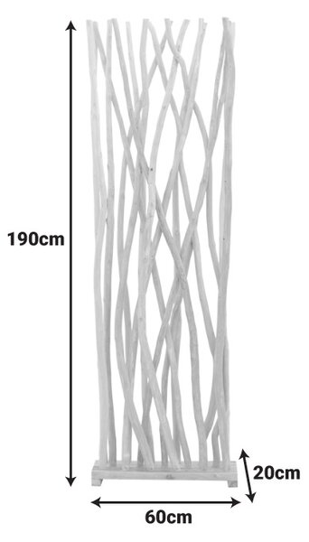 Jati Natural 60x20x20x190 cm разделител за стая