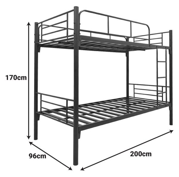 Двуетажно легло Belit Black 96x200x170 cm
