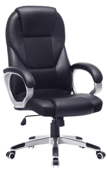 Офис стол, Songmics, черен, 67x67.3x126 см
