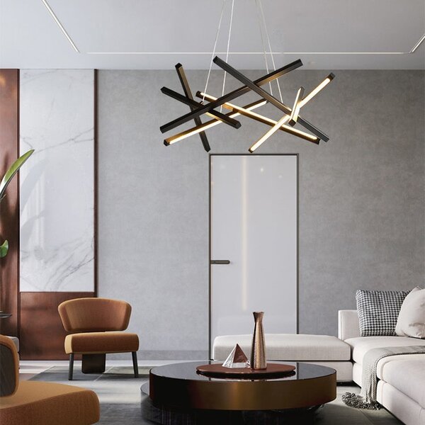 LED полилей, Luminis, черен, 85x85x40 см