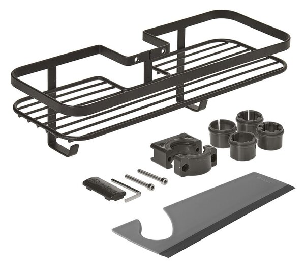 Матово черен самоносещ стоманен рафт за баня Lava - Metaltex