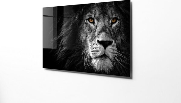 Картина върху стъкло 70x50 cm Lion - Wallity