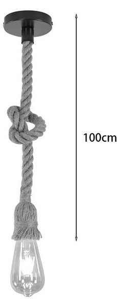 Полилей, Ropily, метал и юта / натурален, 100 см