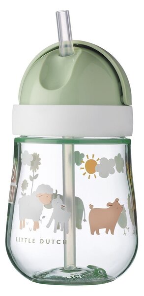 Бяла/светлозелена тританова детска чаша 300 ml Little farm – Mepal