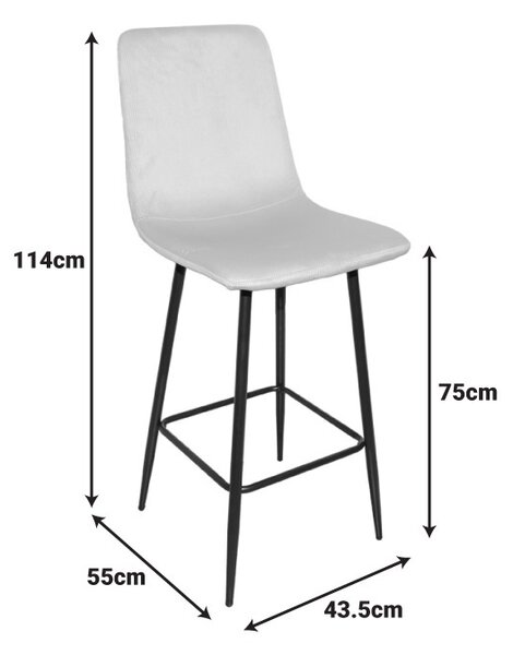 Бар стол Grato тъмнозелен 43.5x55x114 cm