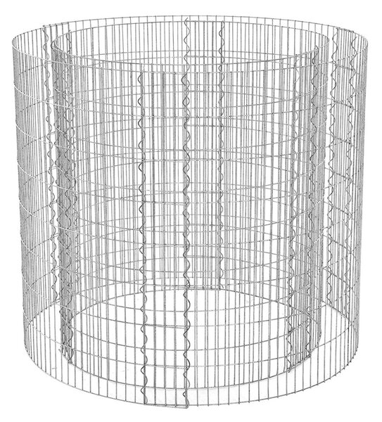 Саксия с повдигнато дъно, кръгла габионна, Songmics, сребриста, 90x70x80 см