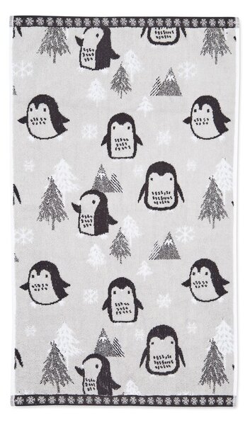 Светлосива памучна кърпа 50x85 cm Cosy Penguin - Catherine Lansfield