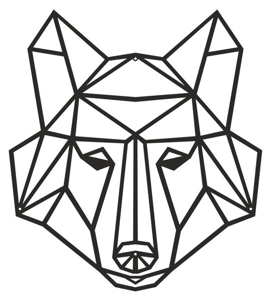 Метална декорация за стена, Wolfo, черна, 0,2 x 40 x 40 см