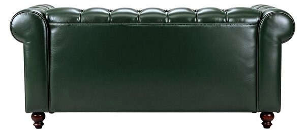 Двуместен диван в стил „Честърфийлд“, Chesterfield, Pako, тъмнозелен, 160x67x84 см