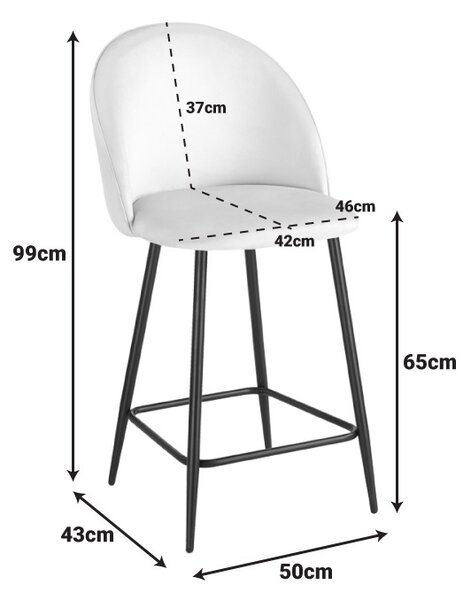 Комплект барни столове, 2 бр., Perch, Pako, крем 50x53x99 см