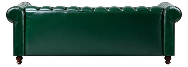 3-местен диван, стил „Честърфийлд“, Chesterfield, Pako, тъмнозелен, 203x67x84 см