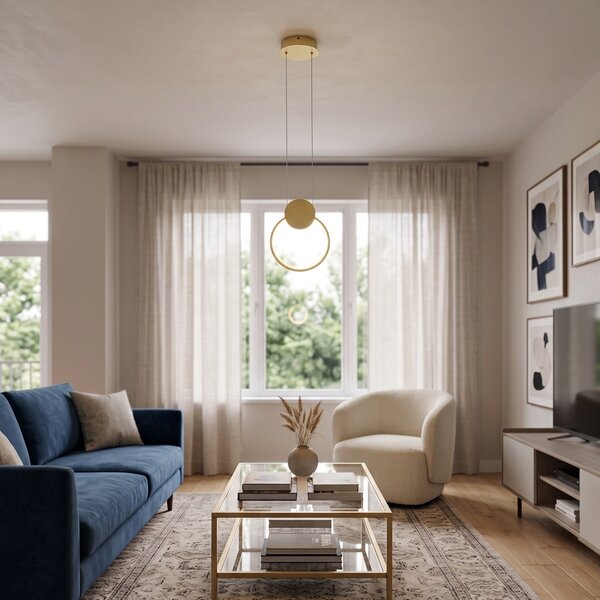 LED полилей, Ganden, Pako, златист, 26,5 × 26,5 × 20 см